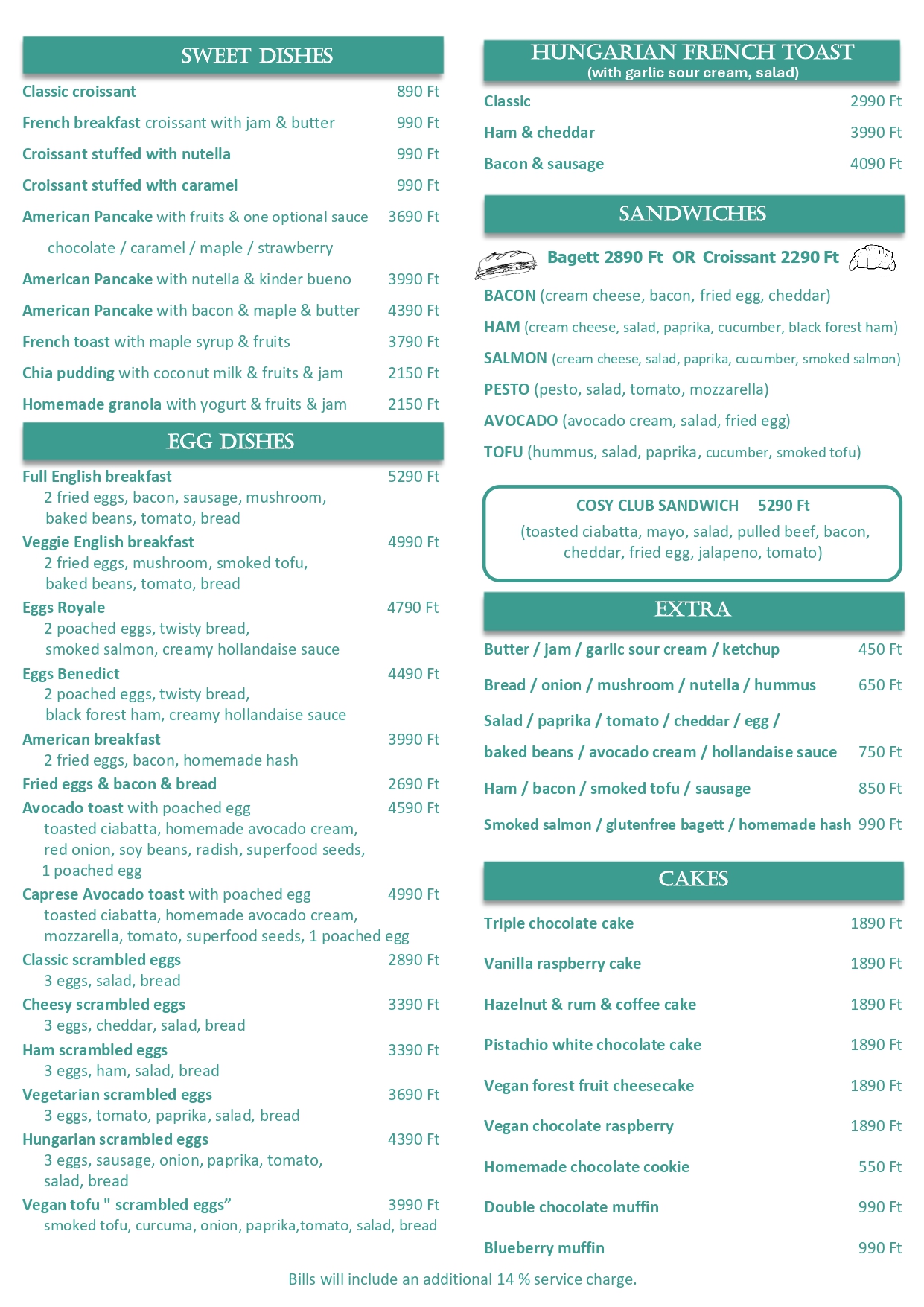Cosy Cafe Budapest - Breakfast & Brunch